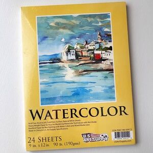 U.S. Art Supply Watercolor Paint Paper Pads 24 Sheets - New